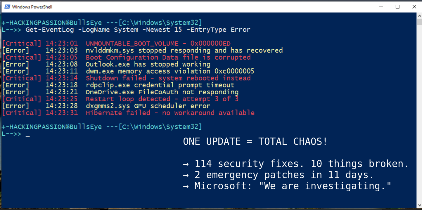 Windows 11 Patch Tuesday January 2026. Boot failures, Outlook crashes, Remote Desktop broken, NVIDIA performance drops. The full breakdown. /windows-one-update-ten-problems/featured-image-preview.png