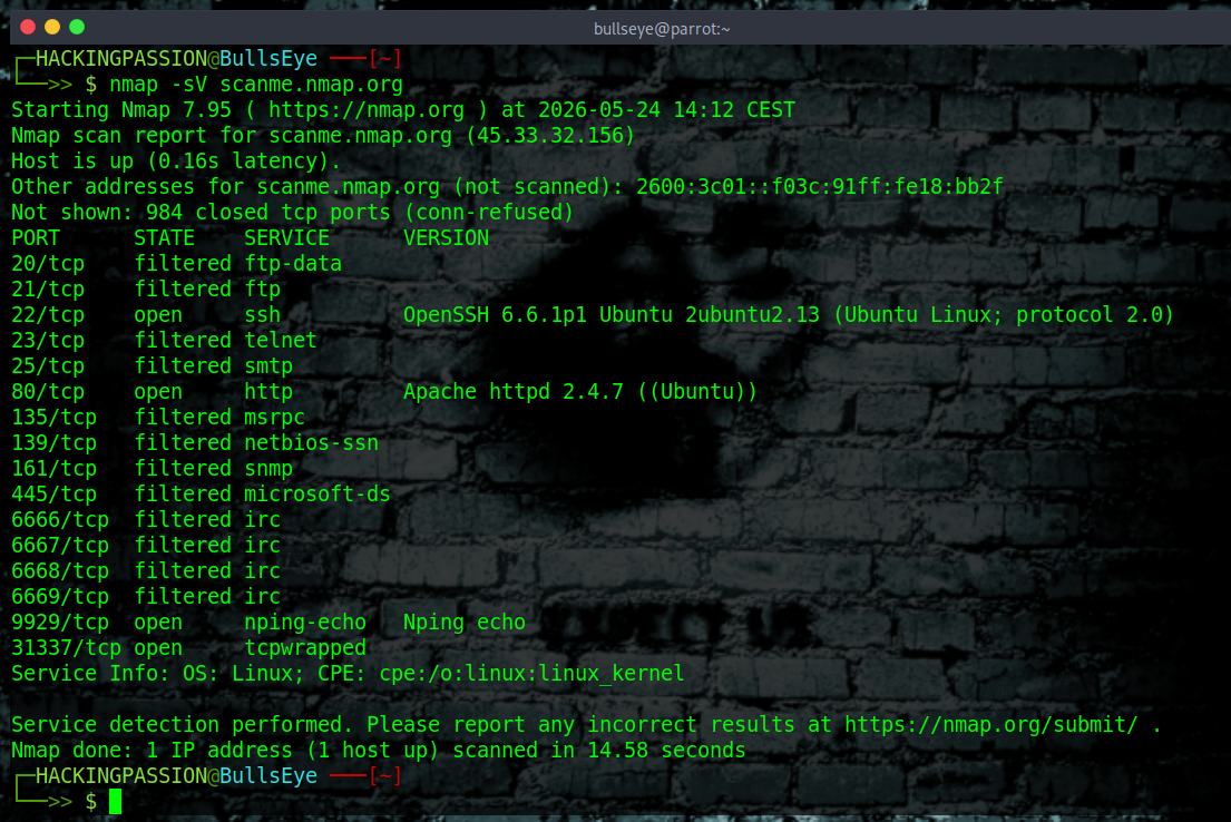 Nmap scan output showing open ports and service versions /botnets-tor-i2p-c2/nmap-scan.png