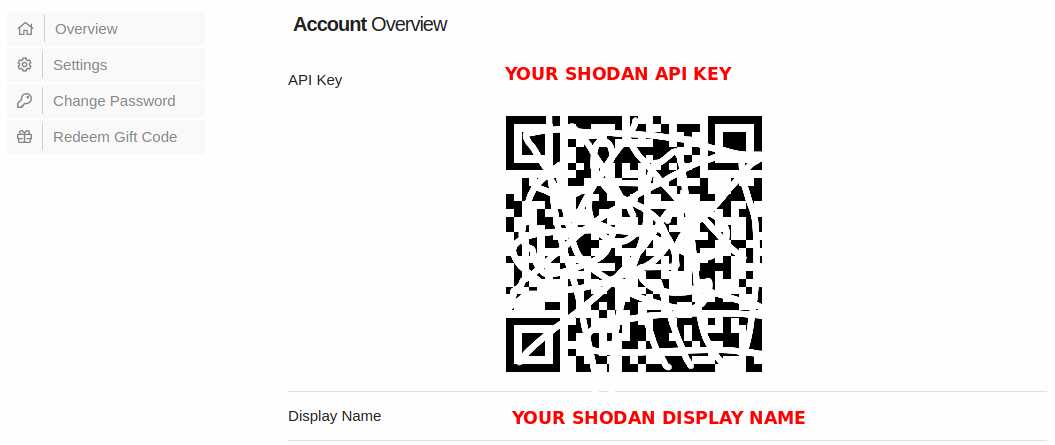 Get your shodan API key