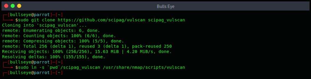 An example of installing Nmap Vulscan