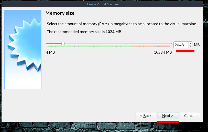 Kali Linux Memory size