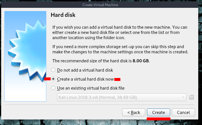 virtual hard disk VB