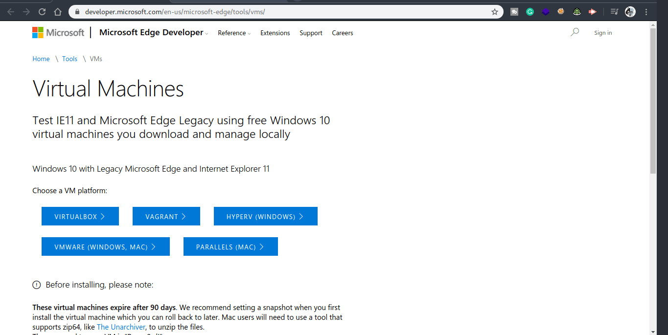 Test IE11 and Microsoft Edge Legacy using free Windows 10
