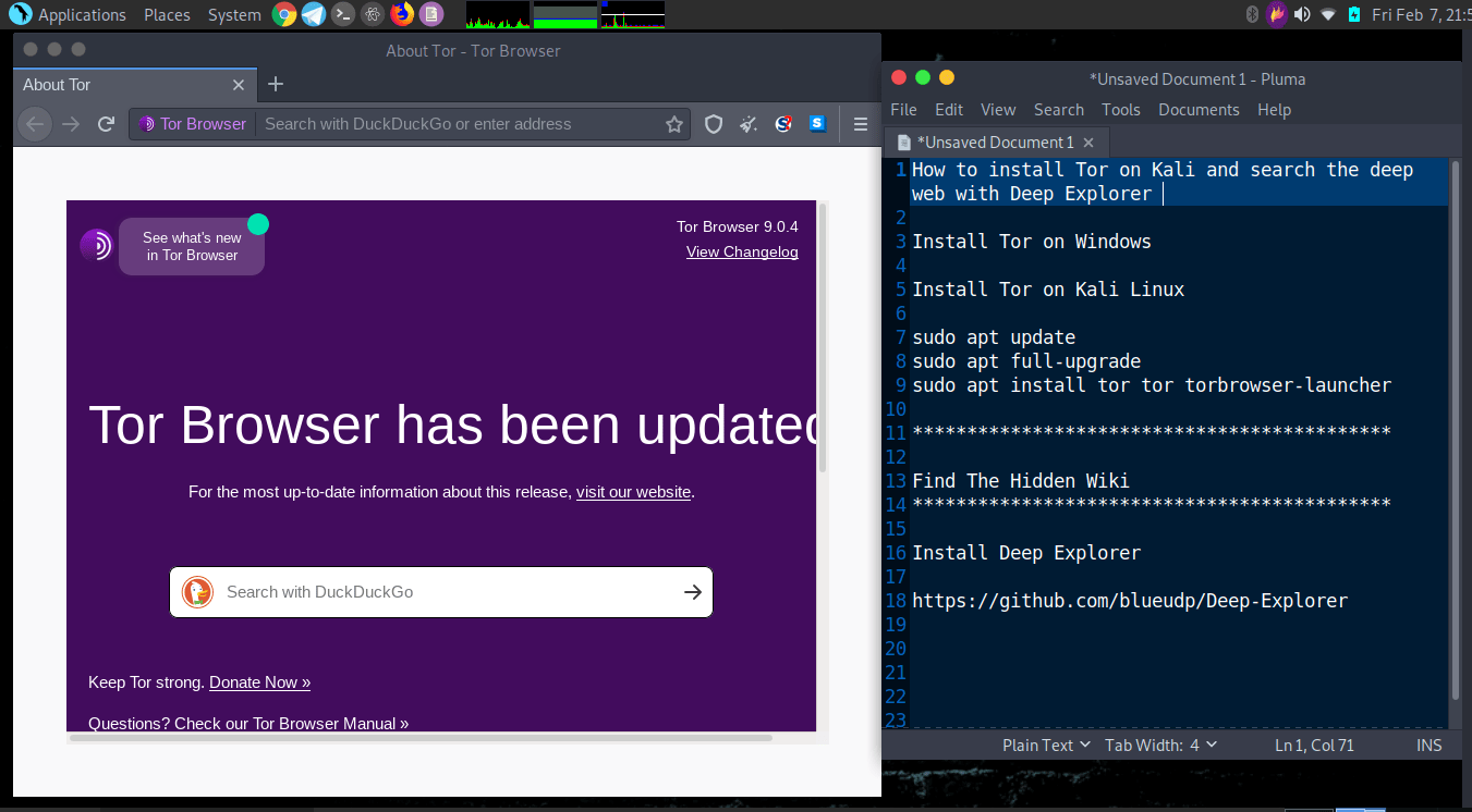 Tor browser Never type anything directly into the Tor browser.