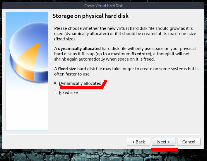 Storage on physical hard disk virtual box