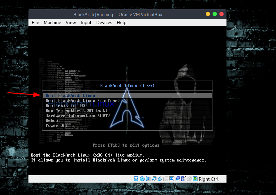 install virtualbox arch linux terminal commands