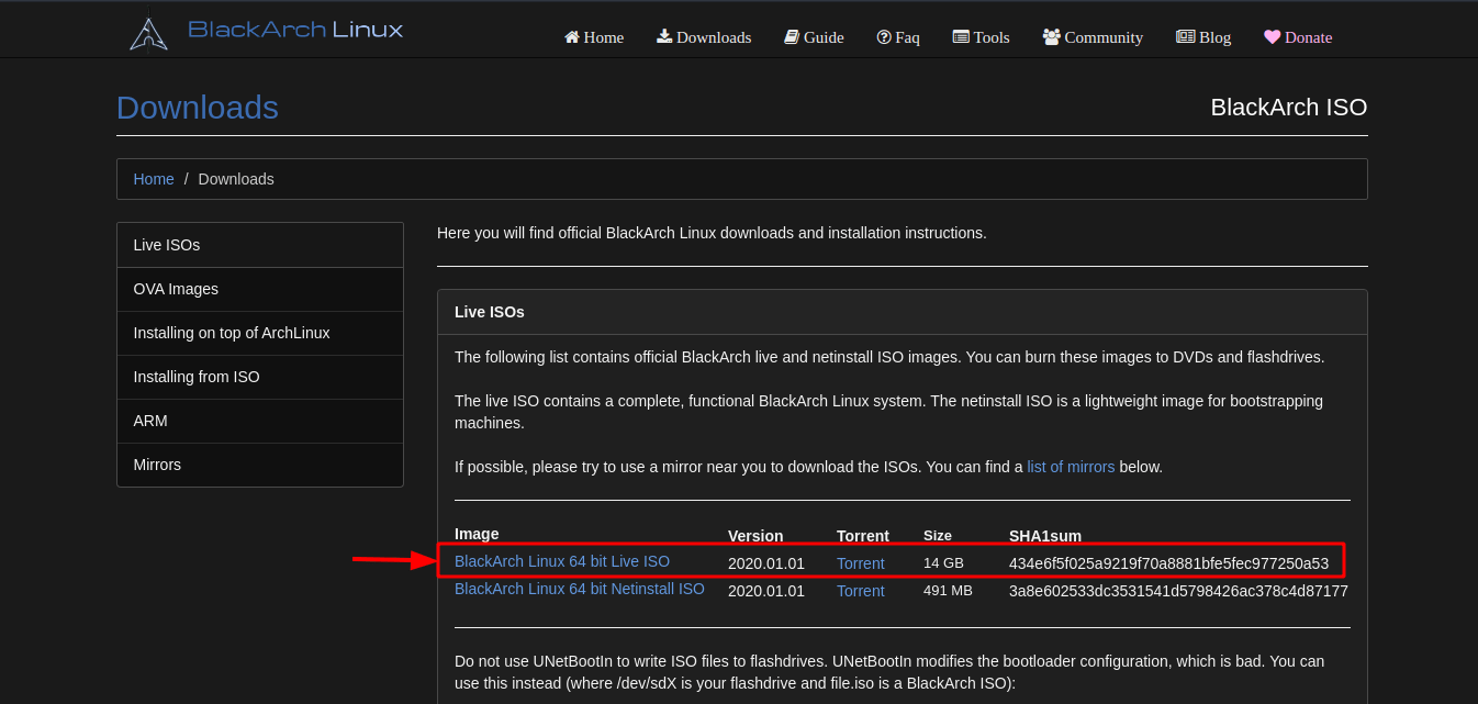 blackarch linux 32 bit iso download