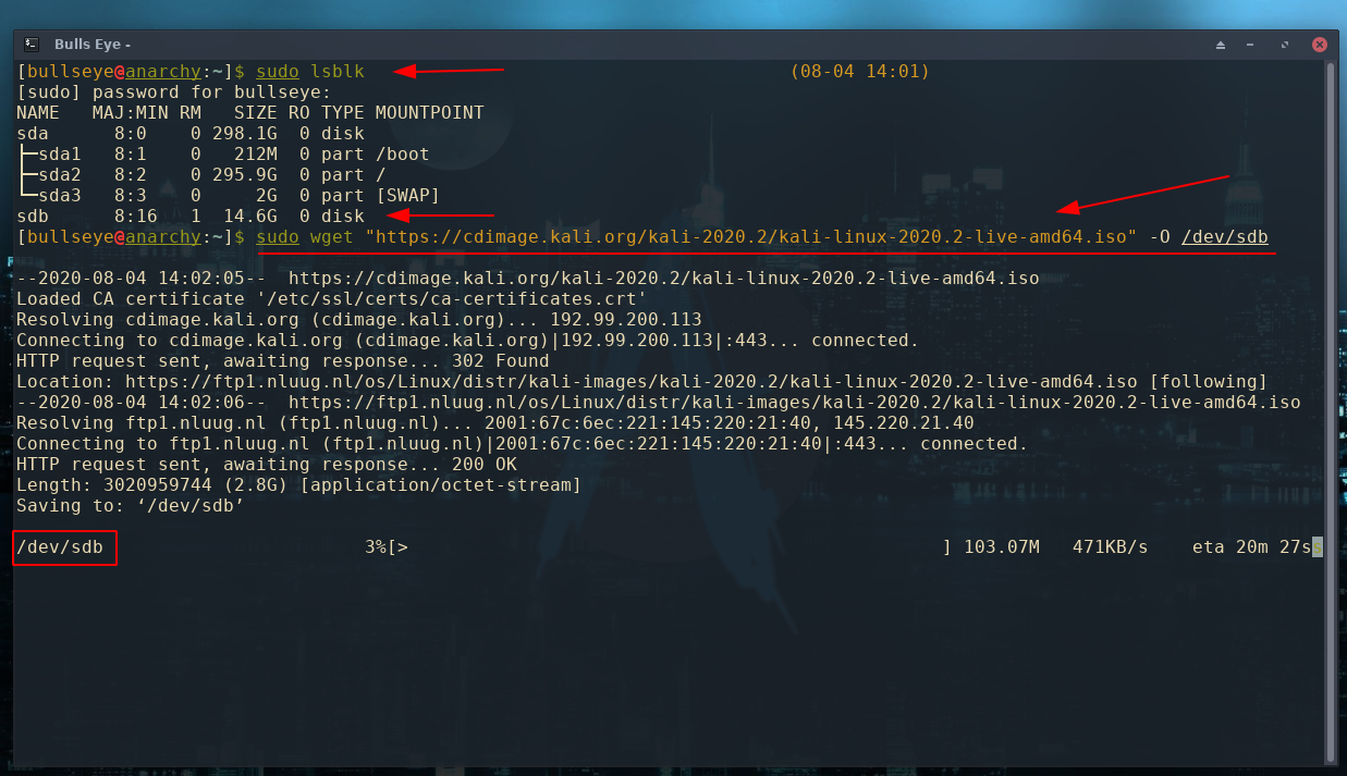 Download Kali Linux ISO with wget